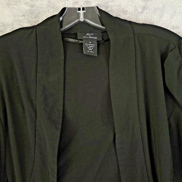 Lemmie For Nina Leonard Womens Cardigan Sweater‎ Shrug Cropped Black S - Picture 8 of 10